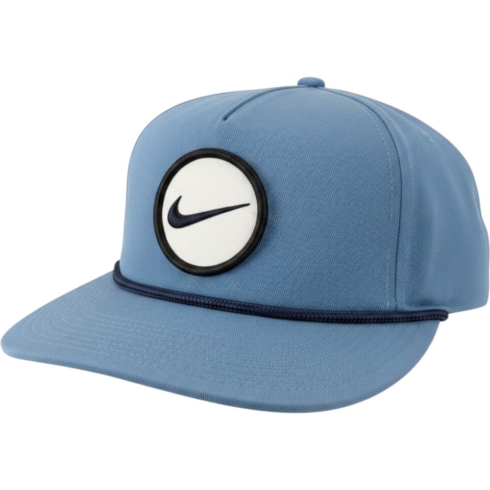 Nike Golf Tour Legacy Mesh Back Snapback Hat Blue Swoosh Patch Rope Cap One Size